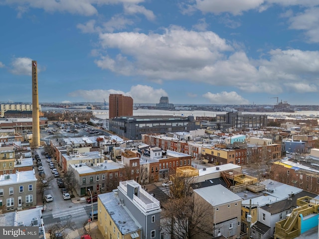 birds eye view of property featuring a view of city