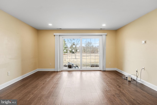 interior space featuring dark wood-type flooring