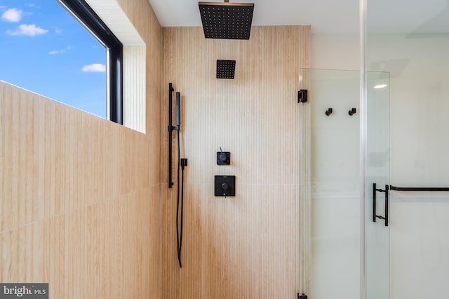 full bathroom with a shower stall