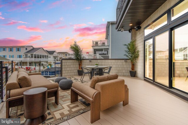 balcony with a residential view