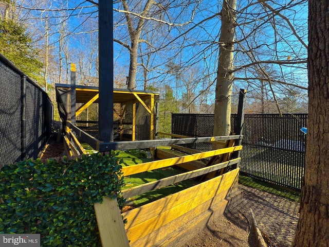 view of yard with fence