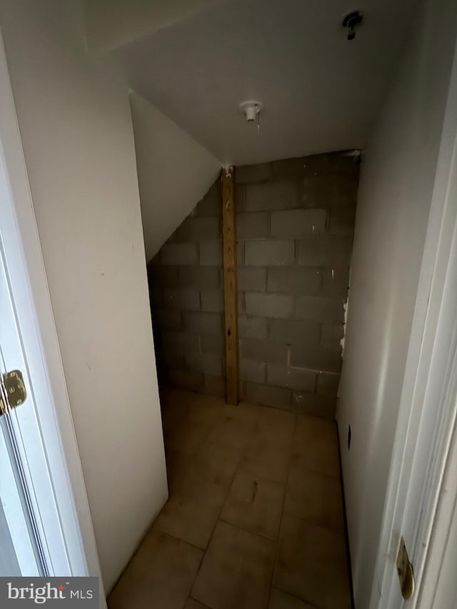 interior space featuring light tile patterned floors