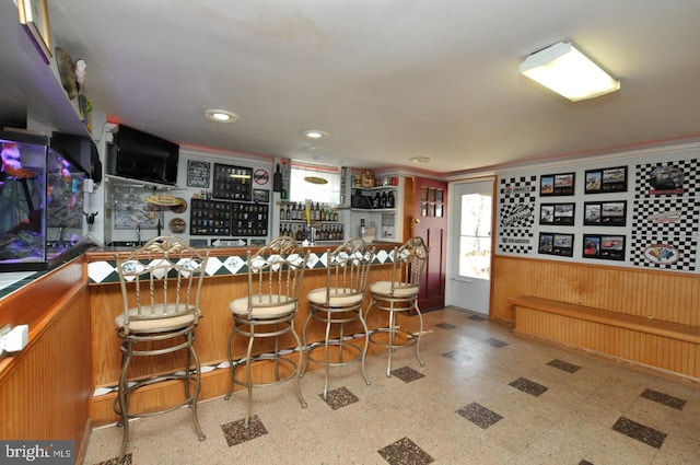 bar featuring tile patterned floors and indoor bar