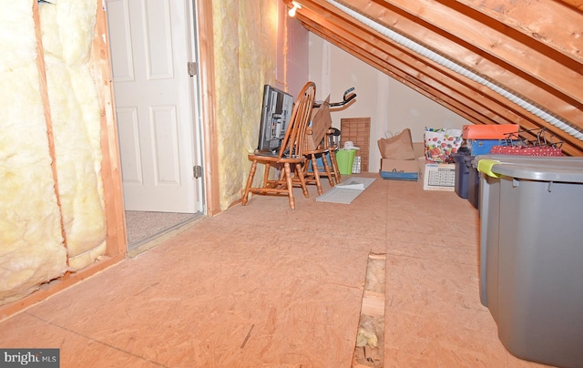 view of unfinished attic