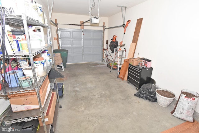 garage featuring a garage door opener