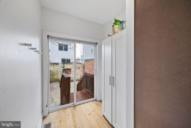 entryway featuring light hardwood / wood-style flooring