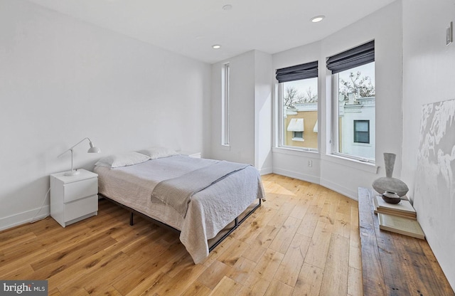 bedroom featuring light hardwood / wood-style floors