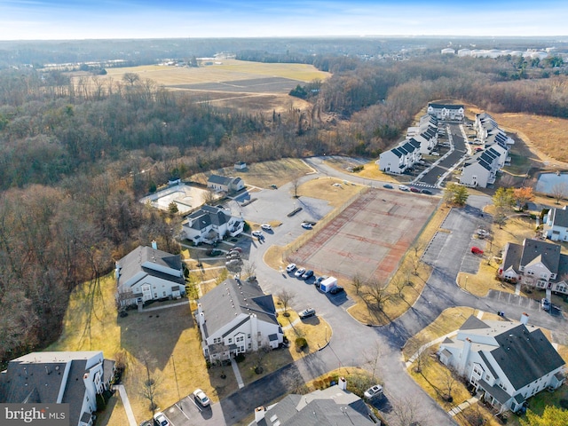 aerial view with a residential view