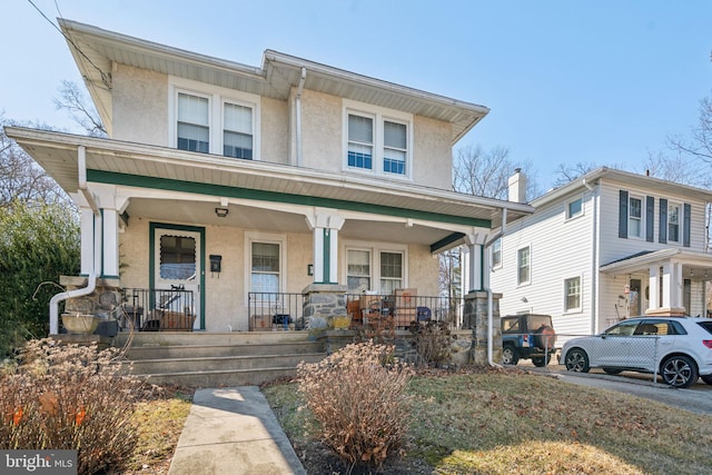 view of front of home with a porch