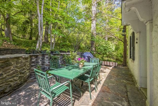 view of patio with outdoor dining space