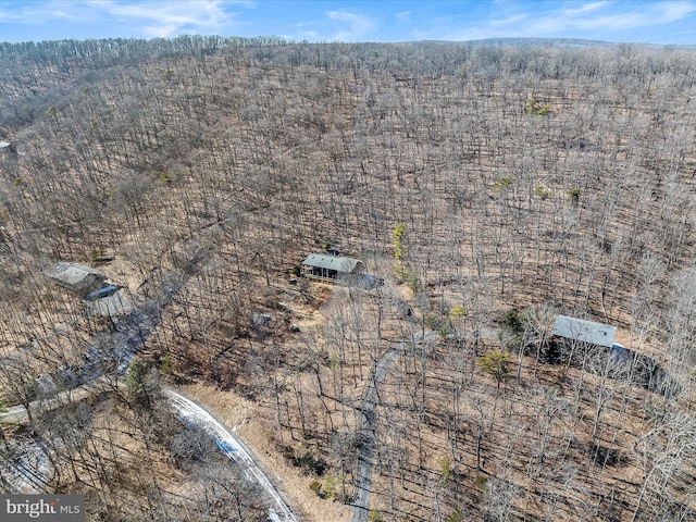606 Rocky Branch Rd, Baker, WV 26801 - bird's eye view with a wooded view