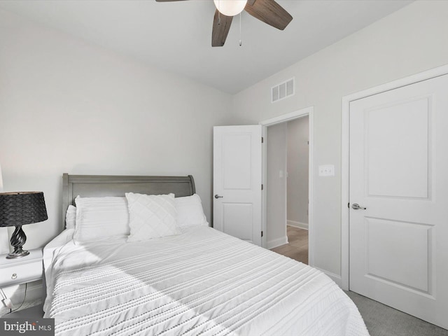 33423 Hickory St, Millsboro, DE 19966 - bedroom featuring a ceiling fan, visible vents, and baseboards