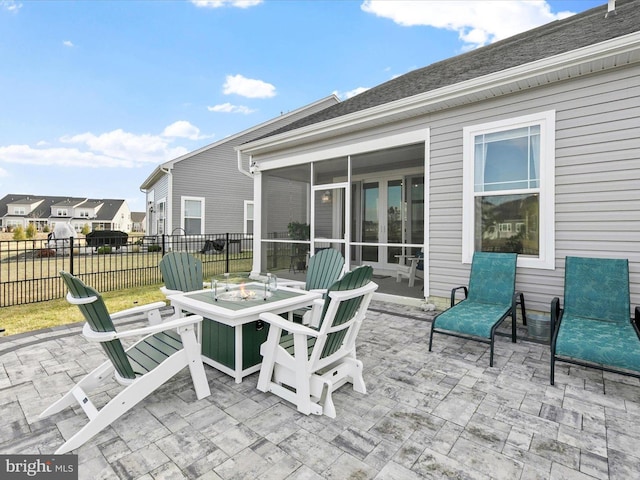33423 Hickory St, Millsboro, DE 19966 - view of patio featuring outdoor dining area, a sunroom, and fence