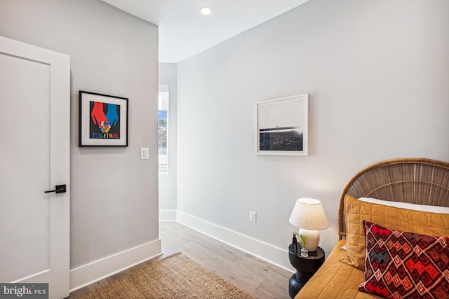 bedroom featuring light hardwood / wood-style flooring