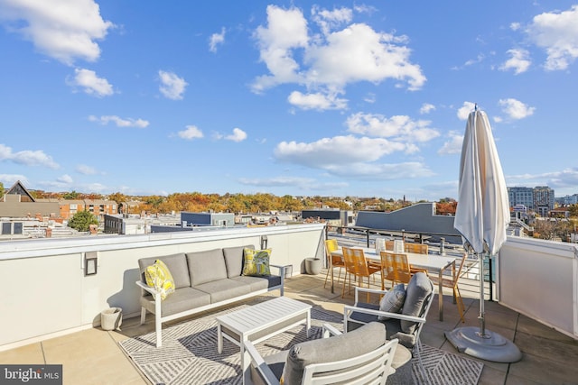 view of patio featuring an outdoor hangout area