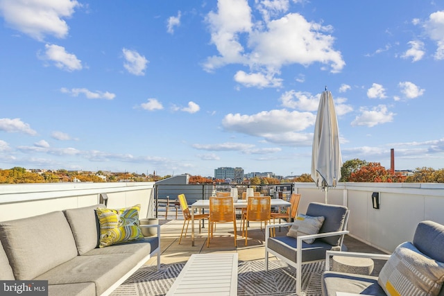 deck with an outdoor hangout area