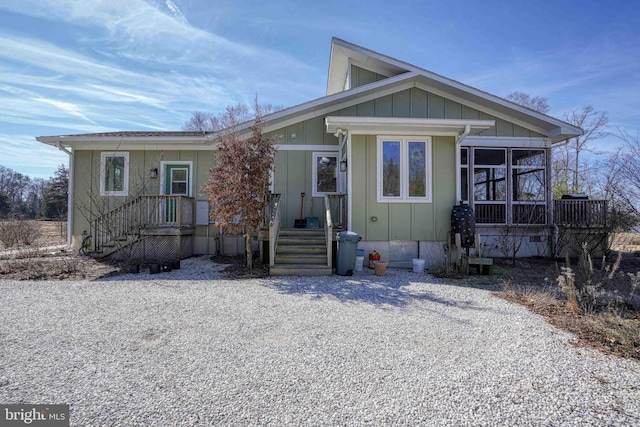 view of front of property featuring board and batten siding