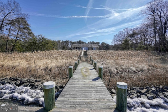 view of dock area