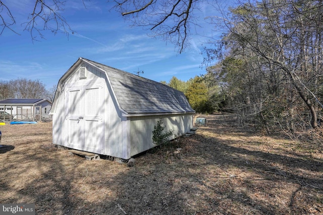 view of shed