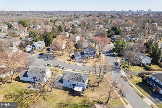 drone / aerial view with a residential view