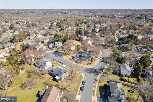 birds eye view of property with a residential view