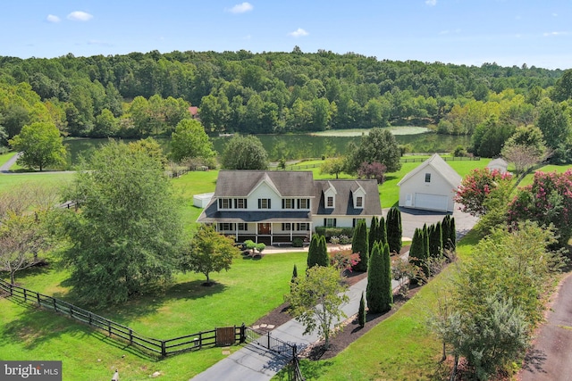 aerial view with a rural view and a forest view