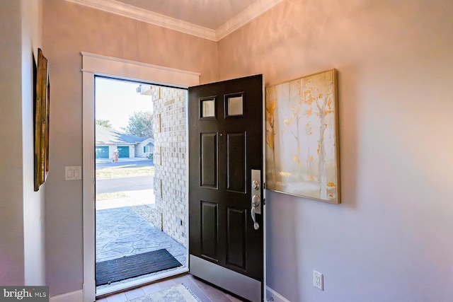 foyer entrance with ornamental molding