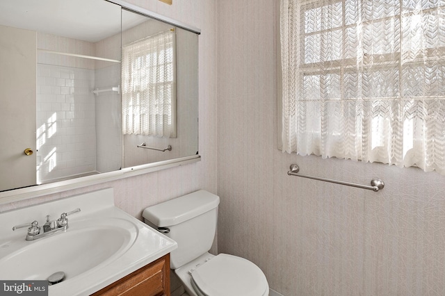 bathroom featuring toilet and vanity