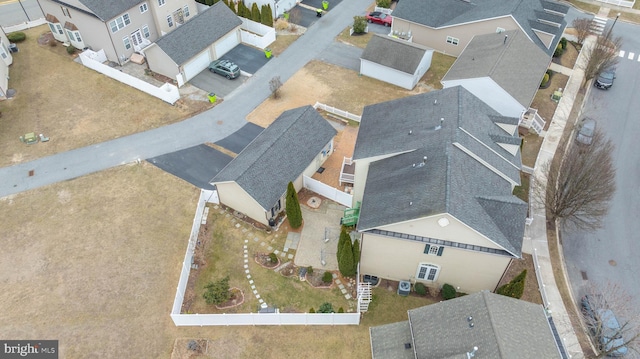 drone / aerial view with a residential view