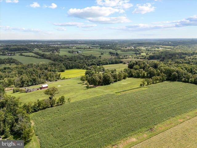 drone / aerial view with a rural view