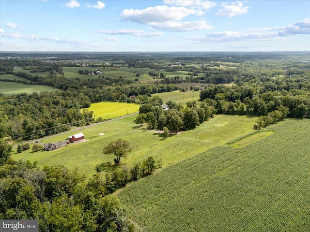 aerial view with a rural view