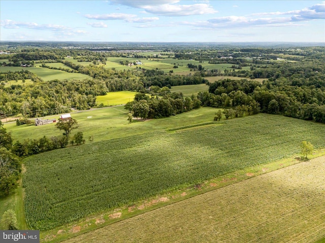 aerial view with a rural view