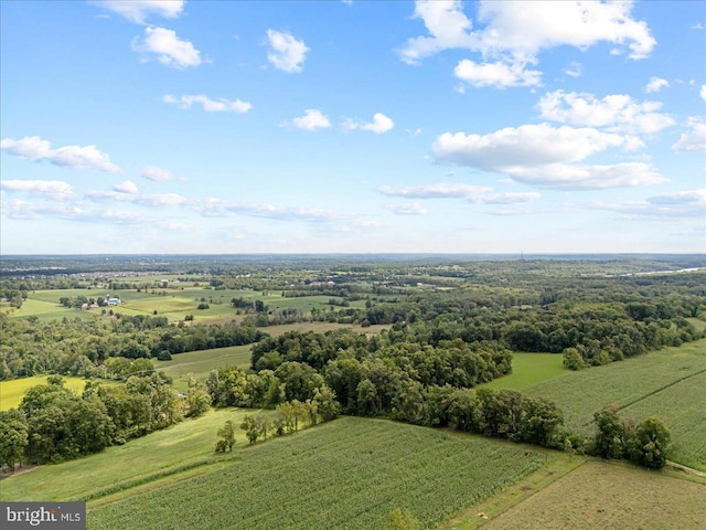 drone / aerial view with a rural view