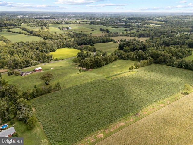 drone / aerial view featuring a rural view