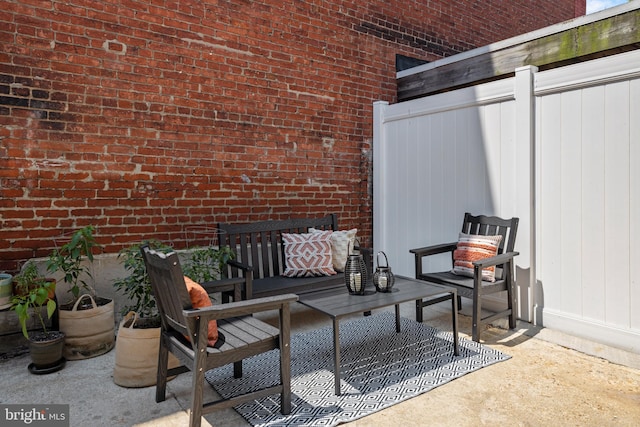 view of patio / terrace featuring an outdoor hangout area