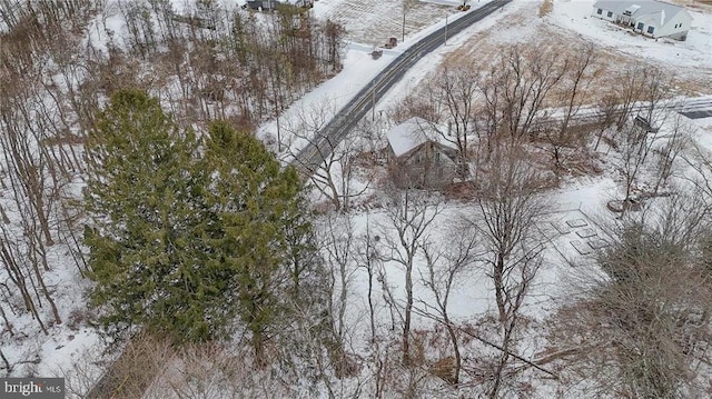 view of snowy aerial view