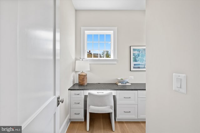 5408 Moorland Ln, Bethesda, MD 20814 - home office featuring built in study area and light wood-style flooring