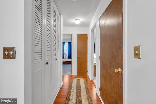 hall featuring light wood-style floors