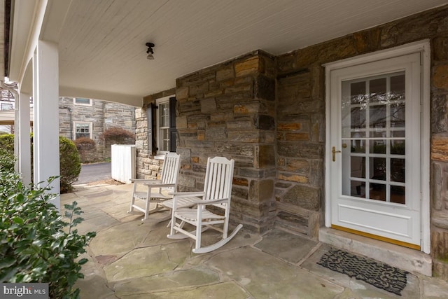 view of patio with a porch