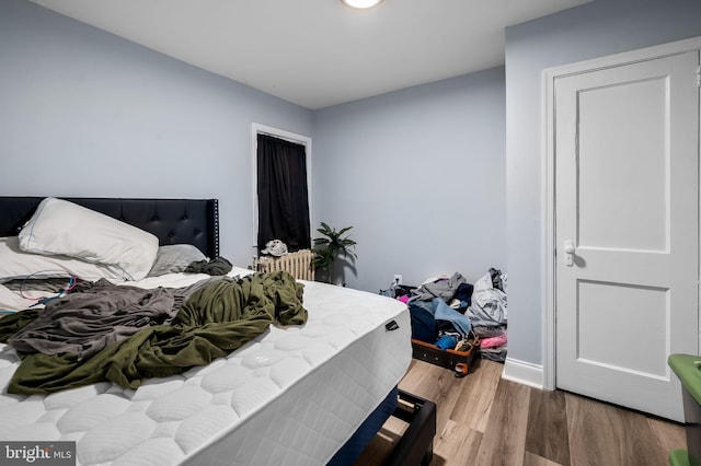 bedroom featuring wood-type flooring