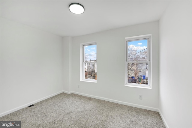 spare room with carpet flooring and a wealth of natural light