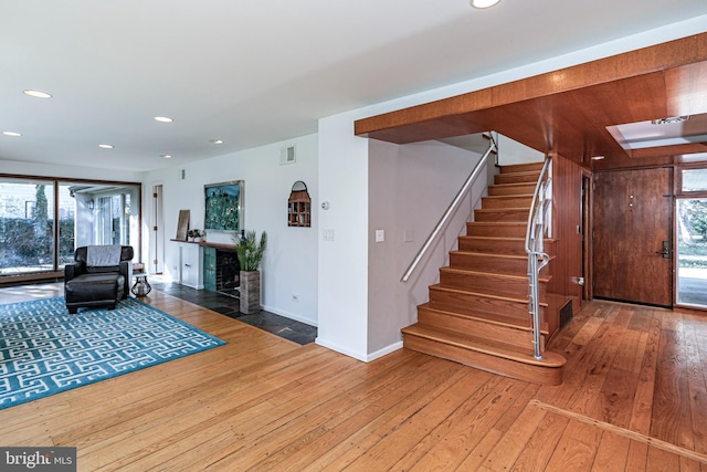 living room featuring hardwood / wood-style flooring