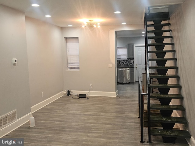 interior space featuring dark hardwood / wood-style floors