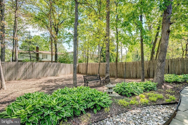 view of yard featuring fence private yard