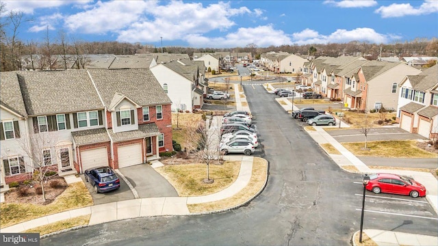 aerial view with a residential view