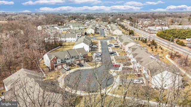 bird's eye view with a residential view