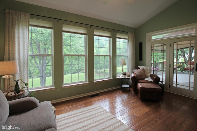 15516 Wigeon Way, Woodbridge, VA 22191 - sunroom with healthy amount of natural light, vaulted ceiling, and french doors
