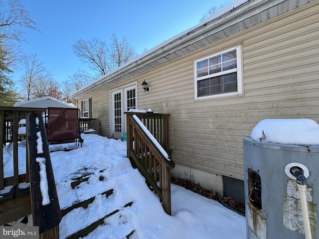 exterior space featuring a wooden deck