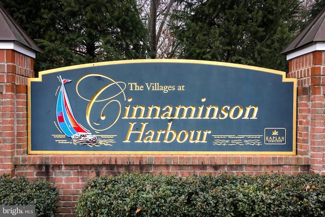 view of community sign