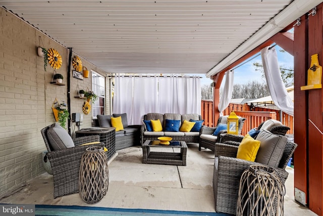 view of patio / terrace featuring outdoor lounge area and cooling unit